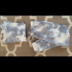 Blue tye dye jogger long sleeve set